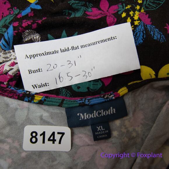 Modcloth Jungle Print Knit Dress, white cat blue bird,‎ ring tailed lemur, XL - Picture 15 of 16